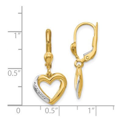 14K Yellow Gold Heart Leverback Earrings – view 5