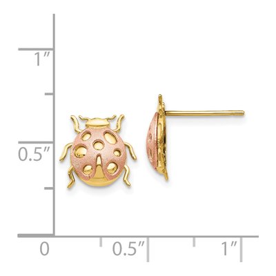 14K Two-Tone Gold Ladybug Stud Earrings – view 5
