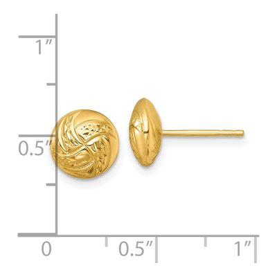 14K Yellow Gold Button Stud Earrings – view 4
