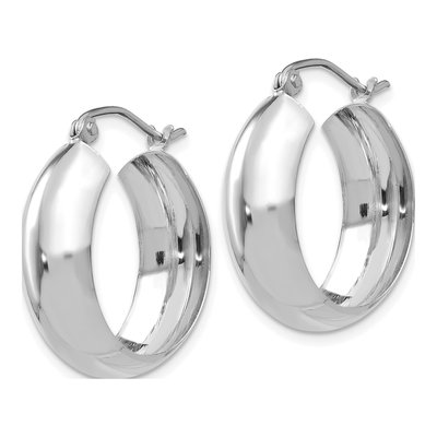 14K White Gold 14mm Hoop Earrings – view 3