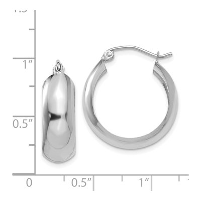 14K White Gold 14mm Hoop Earrings – view 5