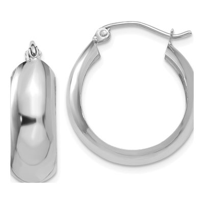 14K White Gold 14mm Hoop Earrings