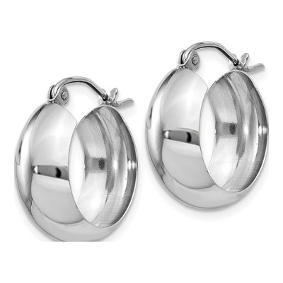 14K White Gold 13mm Hoop Earrings – view 3