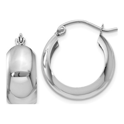 14K White Gold 13mm Hoop Earrings