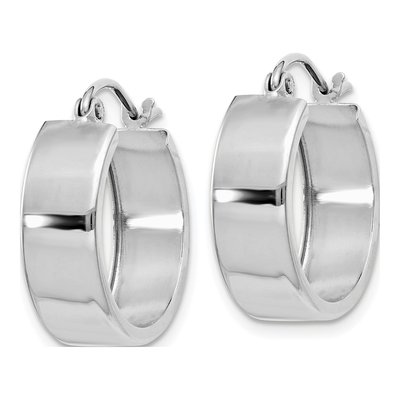 14K White Gold 13mm Hoop Earrings – view 3