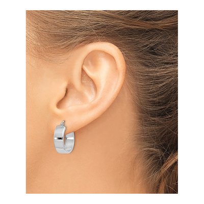 14K White Gold 13mm Hoop Earrings – view 4