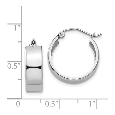 14K White Gold 13mm Hoop Earrings – view 5