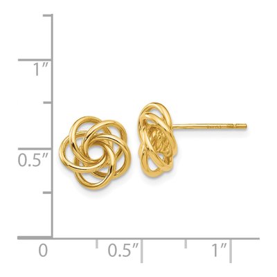 14K Yellow Gold Love Knot Stud Earrings – view 5