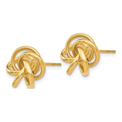14K Yellow Gold Love Knot Stud Earrings – view 3