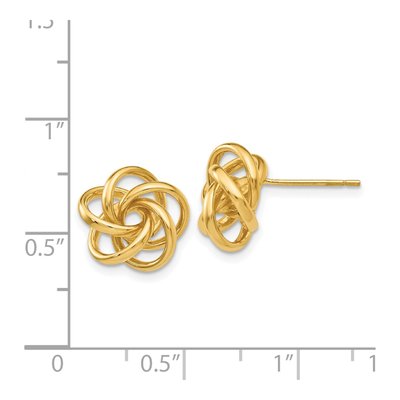 14K Yellow Gold Love Knot Stud Earrings – view 5