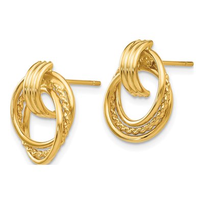 14K Yellow Gold Doorknocker Dangle Earrings – view 3
