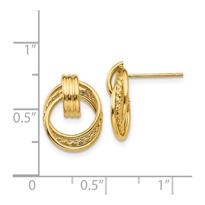 14K Yellow Gold Doorknocker Dangle Earrings – view 5