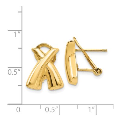 14K Yellow Gold Omega Back Stud Earrings – view 6
