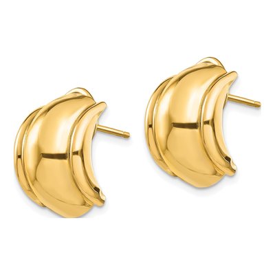 14K Yellow Gold Fancy Omega Back Stud Earrings – view 3