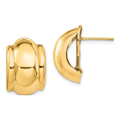 14K Yellow Gold Fancy Omega Back Stud Earrings