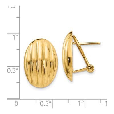 14K Yellow Gold Oval Button Stud Earrings – view 4