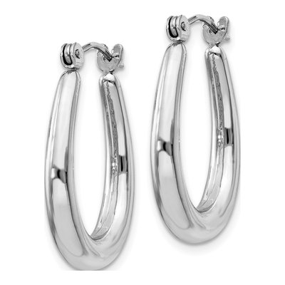 14K White Gold 10mm Hoop Earrings – view 3