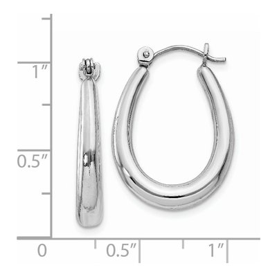 14K White Gold 10mm Hoop Earrings – view 5