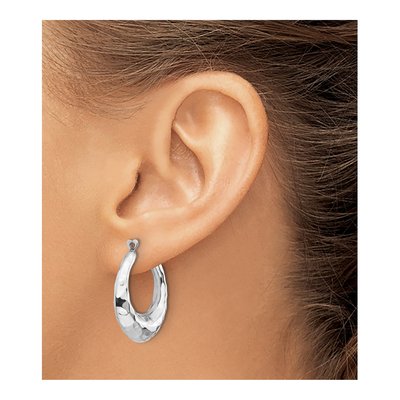 14K White Gold Hammered Earring Jackets – view 5