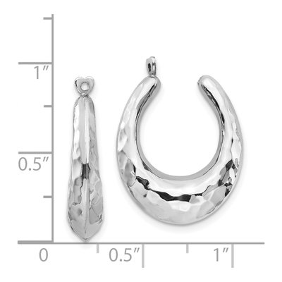 14K White Gold Hammered Earring Jackets – view 6