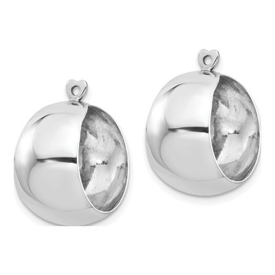 14K White Gold 20mm Tapered Hoop Earrings – view 4
