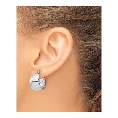14K White Gold 20mm Tapered Hoop Earrings – view 5