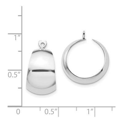14K White Gold 20mm Tapered Hoop Earrings – view 6
