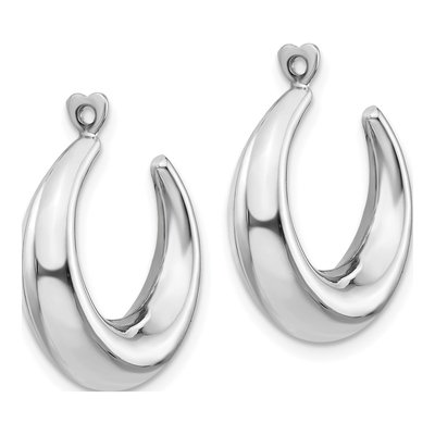 14K White Gold Tapered Earring Jackets – view 4