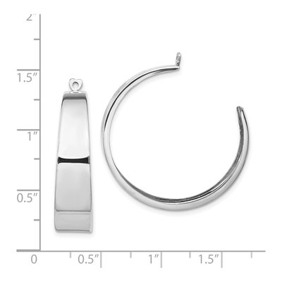 14K White Gold 33mm Tapered Hoop Earrings – view 6
