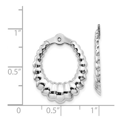 14K White Gold Scalloped Earring Jackets – view 6