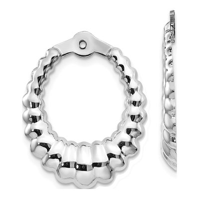 14K White Gold Scalloped Earring Jackets