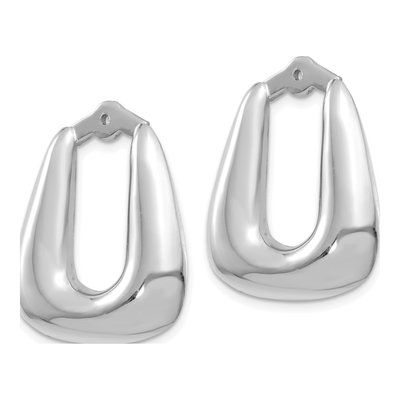 14K White Gold Square Earring Jackets – view 4