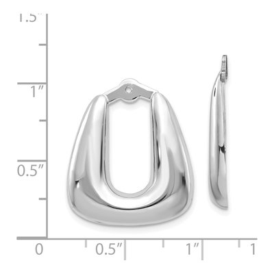 14K White Gold Square Earring Jackets – view 6