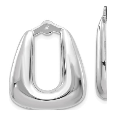 14K White Gold Square Earring Jackets