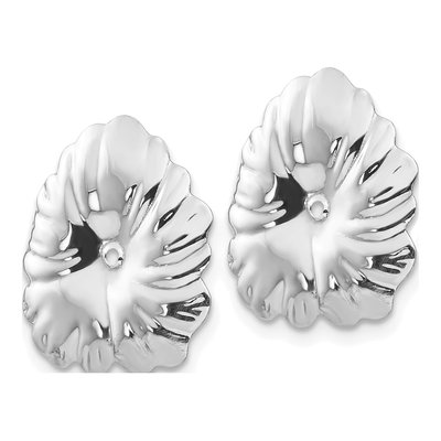 14K White Gold Floral Earring Jackets – view 4