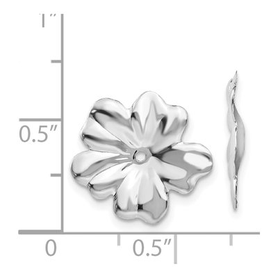 14K White Gold Floral Earring Jackets – view 6