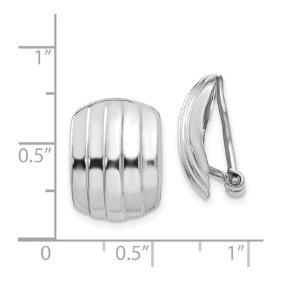 14K White Gold Non-Pierced Omega Back Button Stud Earrings – view 4