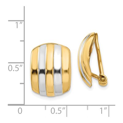 14K Yellow Gold Non-Pierced Ribbed Button Stud Earrings – view 5