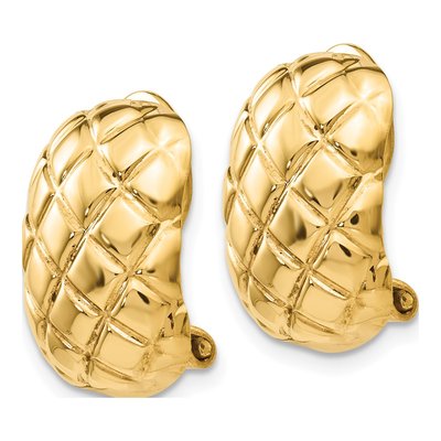14K Yellow Gold Non-Pierced Crisscross Stud Earrings – view 3