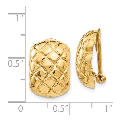 14K Yellow Gold Non-Pierced Crisscross Stud Earrings – view 5