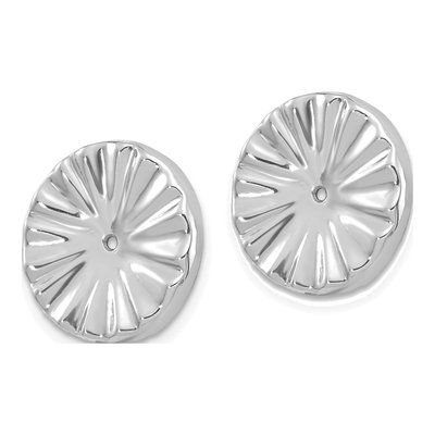 14K White Gold Sunburst Earring Jackets – view 4