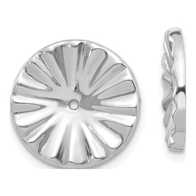 14K White Gold Sunburst Earring Jackets