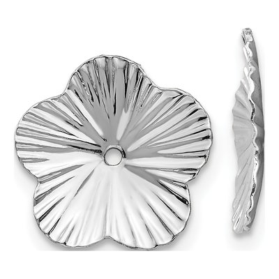 14K White Gold Floral Earring Jackets
