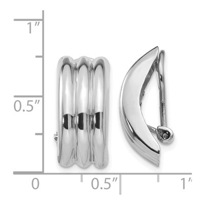 14K White Gold 19mm Non-Pierced Omega Hoop Earrings – view 5