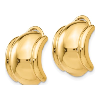 14K Yellow Gold Non-Pierced Half Stud Earrings – view 3