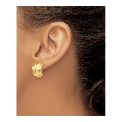 14K Yellow Gold Non-Pierced Half Stud Earrings – view 4