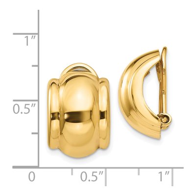14K Yellow Gold Non-Pierced Half Stud Earrings – view 5
