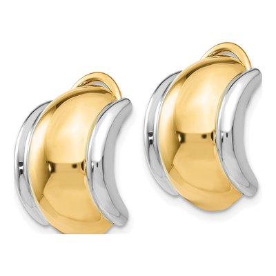 14K Yellow Gold Non-Pierced Half Stud Earrings – view 3