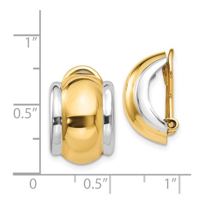 14K Yellow Gold Non-Pierced Half Stud Earrings – view 5