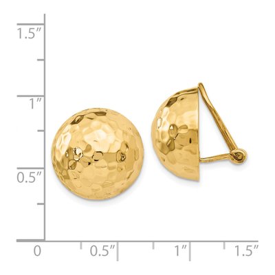 14K Yellow Gold Hammered Half Ball Stud Earrings – view 5